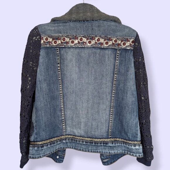 Desigual Embroidered Exotic Denim Jacket - Picture 5 of 11